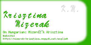 krisztina mizerak business card